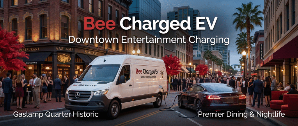 Gaslamp Quarter Charging: Mobile EV Solutions for Downtown Nightlife and Entertainment